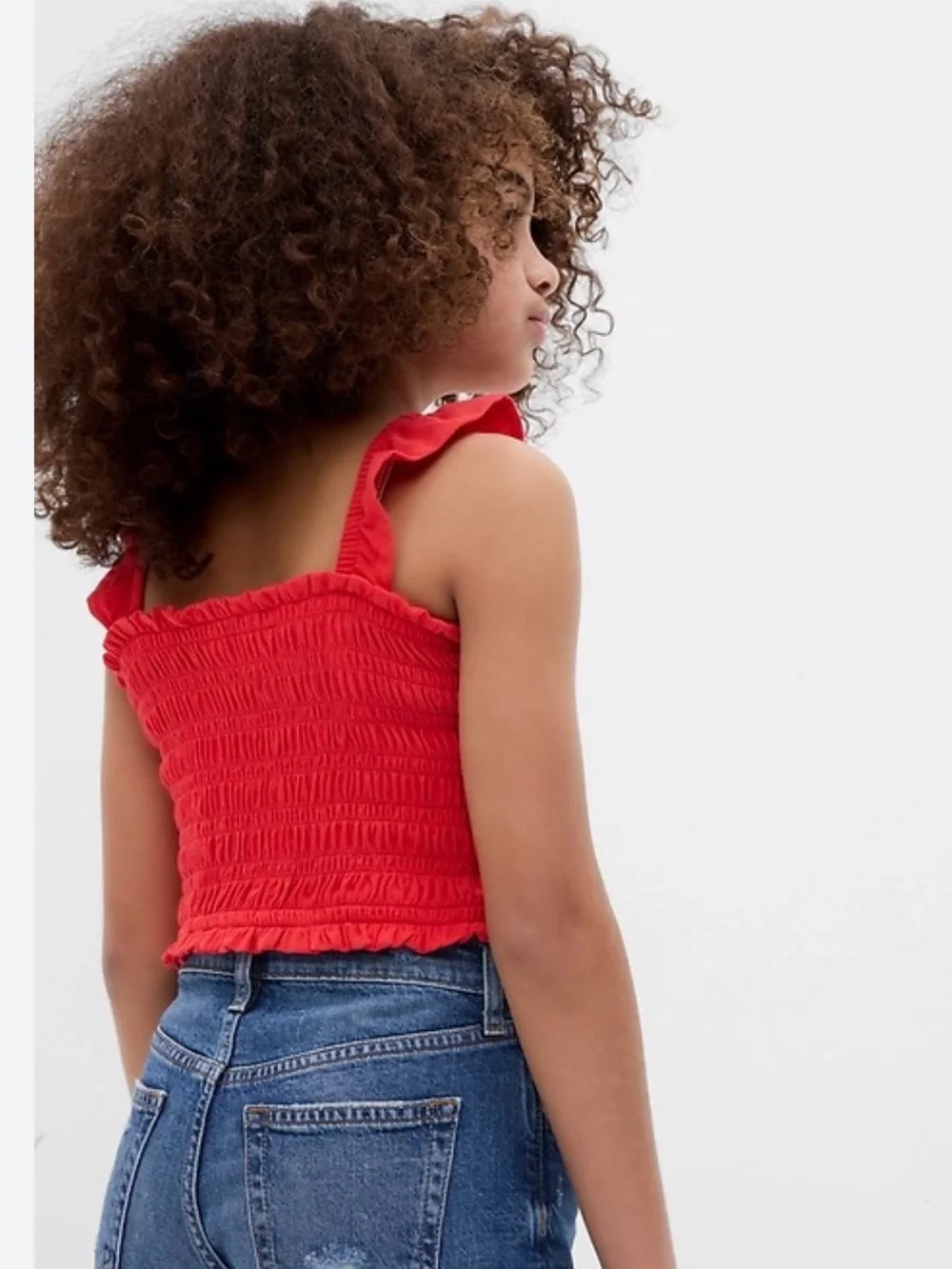 GAP KIDS Red Smocked Ruffle-Strap Camisole